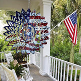 Gnome 4th of July Wind Spinner Hanging Garden Decor Independence Day Yard Garden Metal Spinner Memorial Day Wind Sculptures for Indoor Outdoor Spinning Lawn Ornaments Patriotic Art Kinetic Sculpture