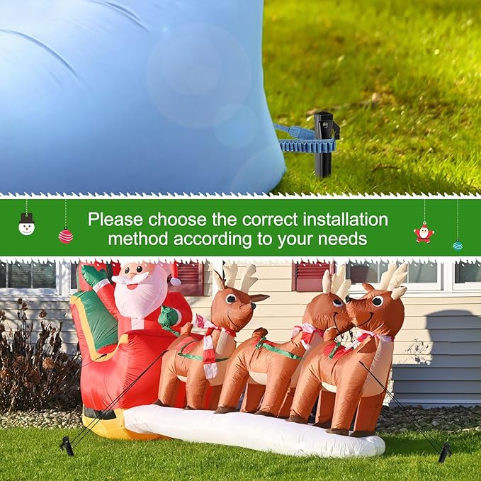 Plastic Inflatable Stakes Set, Include 12PCS Tent Stakes, 12Pcs of Hooks, and 65.5 FT Rope for Halloween Christmas Holiday Inflatables Garden Decorations