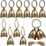 12PCS Copper Antique Small Brass Bells for Home Decor Wind Chimes, Bronze Jingle for Christmas Wedding Doors Dog Collar Decoration Keychain Crafts