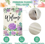 Baccessor Spring Hydrangea Garden Flag Double Sided 12x18 Inch, Summer Purple Flower Floral Welcome Small Yard Flag Burlap Seasonal Farmhouse Yard Outdoor Decoration