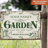 Personalized Metal Signs with Name Made in USA Custom Vintage Garden Sign Waterproof Vintage Decorative Metal Print for Wall Decor Customized Home Garden Ideas Gifts Artwork Prints for Yard Ourdoor