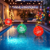 Flasoo 3 Pack Giant Christmas Ornaments, 24 Inch Inflatable Ornaments Balls Outdoor for Christmas Decorations, Giant Outdoor Jingle Bells for Front Door Yard Tree Hanging Decoration