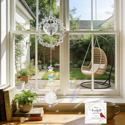 Rngmsi Memorial Gifts for Loss of Husband, Crystal Suncatcher Sympathy Gifts Ornament, Loss of Husband Bereavement Passing Away Sympathy Windows Hanging Remembrance Ornaments