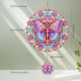 Wind Spinners Outdoor Butterfly, 12 inch Laser Cut Metal Art Geometric Pattern Wind Spinners Craft Decor Birthday Gifts for Women and Mom - Hanging Kinetic for Yard, Garden, Patio, Outdoor