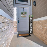 Surfapans Welcome Sign for Front porch Standing 45"X9"Large Wood Frame Outdoor Tall Welcome Signs Vertical Decor for Farmhouse Rustic Home Modern Outside Front Door Wall Decorations (Wood Black)
