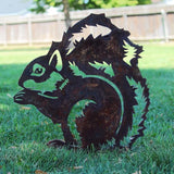 Corten Steel Squirrel Silhouette Rusting Yard Stake (Large)