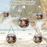 DASTOLL Stained Glass Window Hanging, Colorful Landscape Running Horse Suncatcher for Doors Window Home Sun Catchers Decoration Mother's Day Birthday Gifts for Women, Men, and Mom 6.3x6.3 in