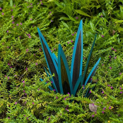Tequila Rustic Sculpture, Metal Agave Plant Home Decor, DIY Hand Painted Metal Agave, Garden Yard Sculpture Lawn Home Art Decoration Statue, Garden Ornaments Outdoor Decor (Blue)