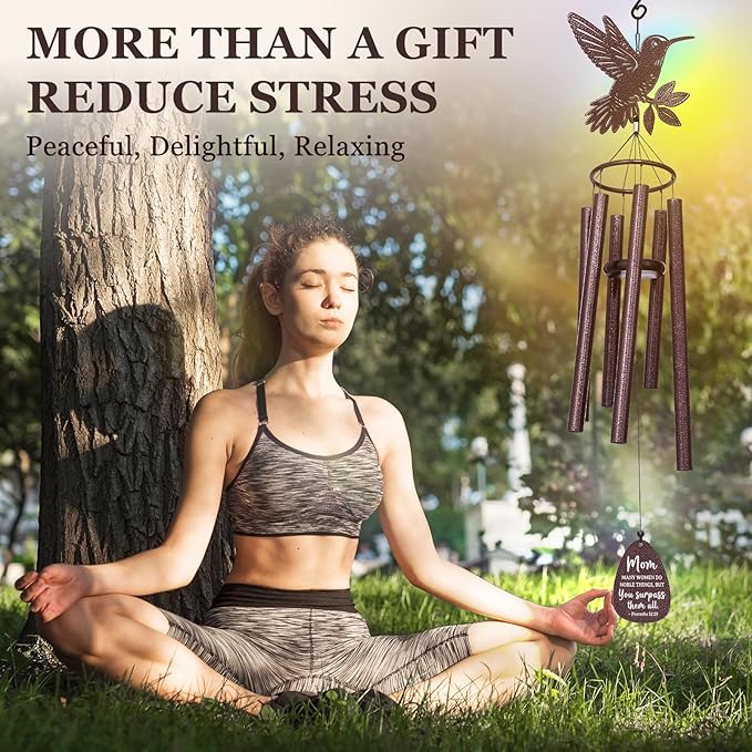 Aurahouse Mothers Day Birthday Gifts for Mom, 37'' Mom Wind Chimes, Christian Gifts for Moms, Mother Birthday Gift from Daughter Son, Religious Christmas Valentines Day Presents for Moms