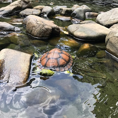 Turtle Tortoise Sculptures, Garden Patio Lawn Yard Art Resin Decorations Outdoor Garden Decor, 8.6 inches Turtle Yard Decorations Outdoor, Full Color 1