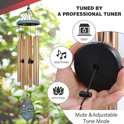 Personalized 20th Anniversary Wind Chimes, Custom for Wife Husband, Deep Tone Wind Chimes Happy Wedding Memory Day, 20th 50th Memory Day Gifts(Produced in USA)