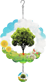 Hanging Decor Outdoor,Outdoor Garden Decor, Wind Spinners Outdoor Colorful Green Tree Hanging Decor,Ornaments Kinetic Yard Art, Valentine Gifts for Women-Big Green Tree Wind Spinners.