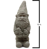 Garden Gnome with Hatchet: Solid Durable Stone Statue with Vintage Texture. Sealed for Outdoor Use. Handcrafted USA. (Antique/Gray)