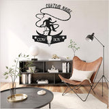 Personalized Cowboy Metal Sign, Custom Metal Sign, Vintage Cowboy Wall Decor, Rustic Name Plaque, Rustic Western Wall Art