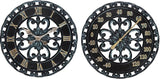 Lily's Home Hanging Verdigris Wall Clock and Dial Thermometer Set, Ideal for Indoor and Outdoor Use, Makes a Great Housewarming Gift, Black (13 Inches)