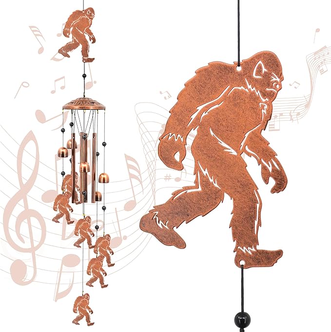 Big Foot Wind Chimes for Outside,Big Foot Sasquatch Memorial Gifts for Men/Women/Dad/Grandpa, Yard Outdoor Decor, Home Lawn Patio Garden Decoration (Big Foot)