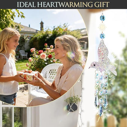 Hummingbird Crystal Sun Catcher Sparkling Prism Decor for Windows and Gardens Catch Light and Create Beautiful Rainbow Reflections Indoor Outdoor Hanging Ornament