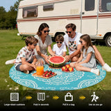 Pauwer Waterproof Outdoor Rug 6ft, Reversible Plastic Straw Patio Camping Rug, Indoor Outdoor RV Mat Carpet for Deck, Camper, Porch, Balcony, Backyard, Picnic, Boho Teal