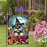 BlissYard Halloween Cute Garden Flag 12x18 Inch Candy Witch Dog Basket Flag Outdoor Yard Decoration House Banner Porch Lawn Patio Home Decor