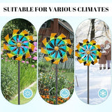 59 Inch Kinetic Wind Spinner Outdoor, Double Blade Wind Sculpture with 5 Prong Base, Garden Metal Pinwheel for Yard Lawn Patio Decor(Colorful)