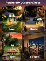 Guhope Solar Garden Statues, Outdoor Solar Frog Decor with Succulent and 6 LED Lights, Outside Yard Figurine Decor for Garden, Lawn, Patio, Balcony, Porch, Unique Gifts for Mom Grandma