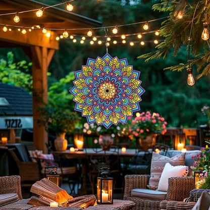 Mandala Gifts for Mom, Moms Wind Spinners, Mother's Day Best Gift for Mom, Mother Birthday Gift from Daughter Son, Love Reminder Gifts for Mother's Day, Garden Decor Gifts for Outside, Patio, 12in