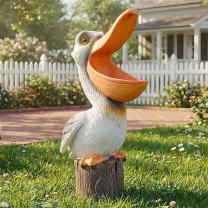 14" Toucan & Pelican Statues - Outdoor Large Bird Decor, Colorful Outdoor Bird Decor Sculpture - Bird Outdoor Animal Ornament, Tropical Tiki Bar Decor, Perfect for Garden, Patio, Yard