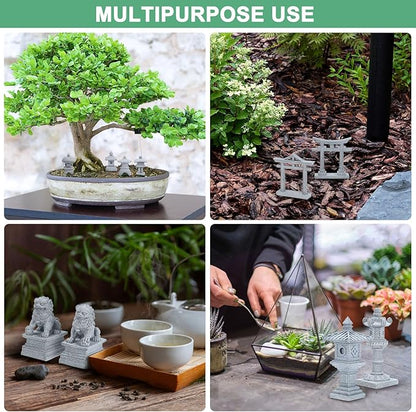 M METERXITY 1 Set Mini Lantern Pagoda Statues, Sandstone Home Landscape Accessories Japanese Decor Mini Chinese Pagoda for Aquarium/Fish Tank/Garden Decor [3 Pack]