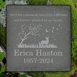 Personalized Memorial Stone Memorial Garden Stone - Sympathy Gifts for Loss of Dad, Mom or Loved One - Bereavement, Remembrance and Condolence Gift - Forever Planted in Our Hearts Square