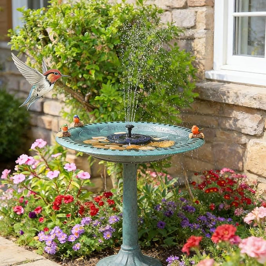 Solar Fountain with 6 Nozzles, 2026 Upgraded Solar Water Fountains Free Standing Floating Solar Water Pump for Bird Bath, Garden, Pond, Pool and Fish Tank