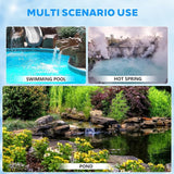 Upgraded Outdoor Pond Waterfall Kit with 50W Pump - 825 GPH Water Flow, 12.2 Inch Adjustable Waterfall Spillway & Extra Long Hose for Garden Ponds, Backyard Water Features (foundation)