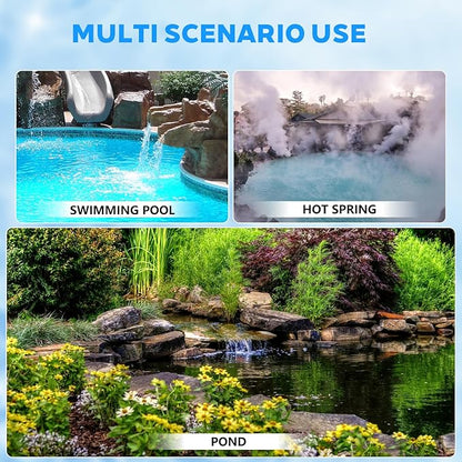 Upgraded Outdoor Pond Waterfall Kit with 50W Pump - 825 GPH Water Flow, 12.2 Inch Adjustable Waterfall Spillway & Extra Long Hose for Garden Ponds, Backyard Water Features (foundation)