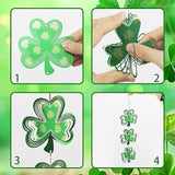 Wind Spinners Outdoor, Bird Repellent，3D Clover Hanging, 15 inches, Kinetic, Stainless-Steel Metal, Indoor and Outdoor Decoration for Garden, Patio, Yard, Gift for Women Mom Wife.