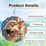 American Eagle Flag Wind Spinner Outdoor, USA 250th Anniversary Wind Chime, 8 Inch 3D Metal Garden Wind Spinner, Stainless Steel Patriotic Yard Hanging Decor Gift