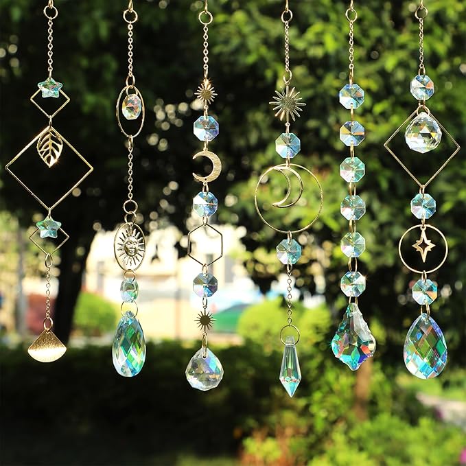 DIY Suncatchers, 400 pcs Sun Catchers Making Supplies Kit Art and Crafts for Adults Prism Hanging Decorative Suncatcher with Crystals Rainbow Maker for Indoor Windows Office Home Decor