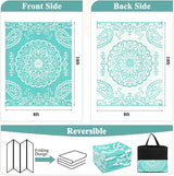 Pauwer Waterproof Outdoor Rug 8x10, Reversible Plastic Straw Patio Camping Rug, Indoor Outdoor RV Mat Carpet for Deck, Camper, Porch, Balcony, Backyard, Picnic, Boho Light Blue