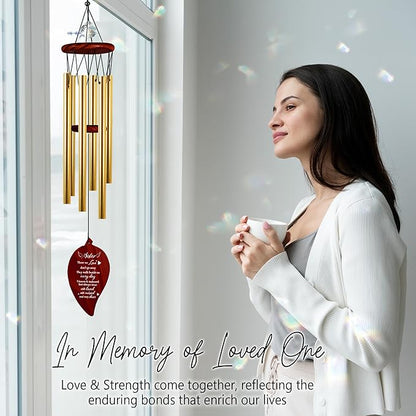 Personalized Sister Cardinal Memorial Crystal Wind Chimes Remembrance Sympathy Ornament Keepsake in Memory of Sibling Elder Sister Female Cousin Custom Name Bereavement Condolence Gift Outdoor Hanging