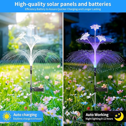 Solar Jellyfish Lights Outdoor - Waterproof LED Color Changing Garden Decor Hanging Lights, Auto-On/Off Solar Powered Yard Ornaments for Patio, Lawn, Festival Decoration (2 Pack)