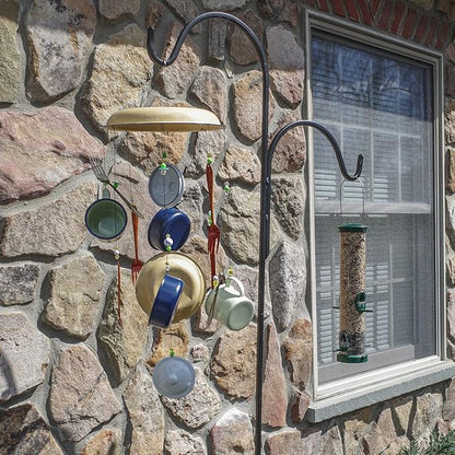 Treasure Gurus Camping Dish Pots Pans Outdoor Wind Chime Utensils Enamel Outside 3D Metal Yard Art