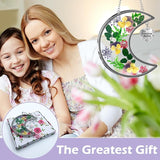 KY&BOSAM Hanging Ornament, My Precious Sister Suncatcher with Pressed Flower, Silver Heart Charm - Mother’s Day, Birthday, Christmas Gift