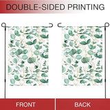 Eucalyptus Gold Branches Garden Flag Vertical Double Sided 12x18inch Small Spring Sunmer Garden Flag for Outside Farmhouse Seasonal Holiday Yard Decor