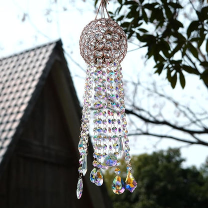 Crystal Wind Chime Light Catcher Suitable for Window Hanging Suitable for Home Indoor and Outdoor Garden Decoration Light Catcher (Medium)