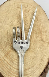 Plant Marker, Peace Sign Fork, Container Indoor Garden, Recycled Fork Stamped