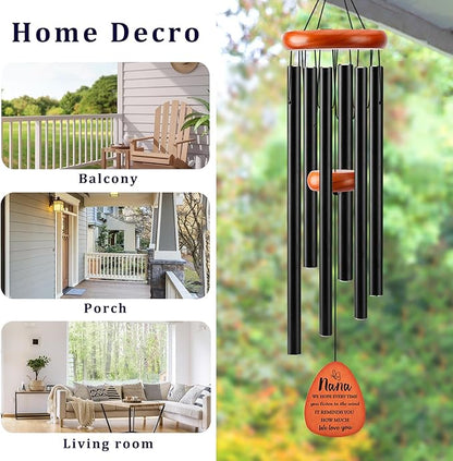 Wind Chimes Birthday Gifts for Nana, Nana Birthday Gifts, Mothers Day Gifts for Nana, 32" Black
