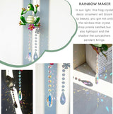 Stained Glass Metal Frog Suncatcher Crystals for Window Ornament - 17" Outdoor Fence Wall Art Decor, Rainbow Maker Hanging for Garden Yard Living Room Bedroom Patio Balcony