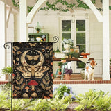 AVOIN colorlife Forest Garden Flag 12x18 Inch Double Sided Outside, Mushroom Moon and Moth Yard Outdoor Flag R034