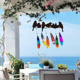 Glass Wind Chime for Outside Metal Bird Yard Art Colored Glass Memorial Wind Chimes for Mom Loved One Gifts