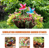 Yardwe Hummingbird Garden Stake Metal Decorative Outdoor Lawn Art 3.12 Inch Realistic Humming Bird Garden Pick for Patio Yard