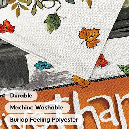 AVOIN colorlife Give Thanks Thanksgiving Garden Flag 12x18 Inch Double Sided Outside, Gobble Turkey Truck Rustic Yard Outdoor Flag