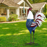 Backyard Expressions Rooster Décor Garden Statue - Chicken Yard Art Sculpture Outdoor - 63 Inch (Patriotic)